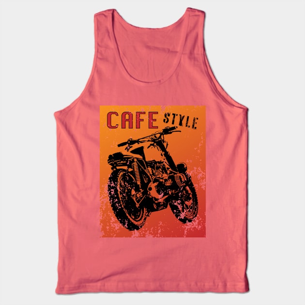 Cafe racer motorbike grunge poster style logo Tank Top by MultistorieDog